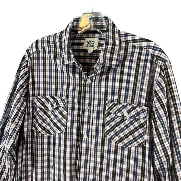 Paper Denim & Cloth Men's Plaid Button Down Shirt Long Sleeve Size Large - Picture 3 of 8